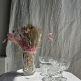 Set of 9 vintage ice cream cups with fruit patterns