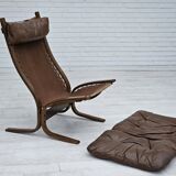 1970’s, Norwegian design, "Siesta" lounge chair by Ingmar Relling, leather, bentwood.