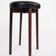 Tabouret de bar - bois de rose et cuir noir - design danois - années 1970
