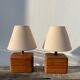 Paire de lampes chevet en bois