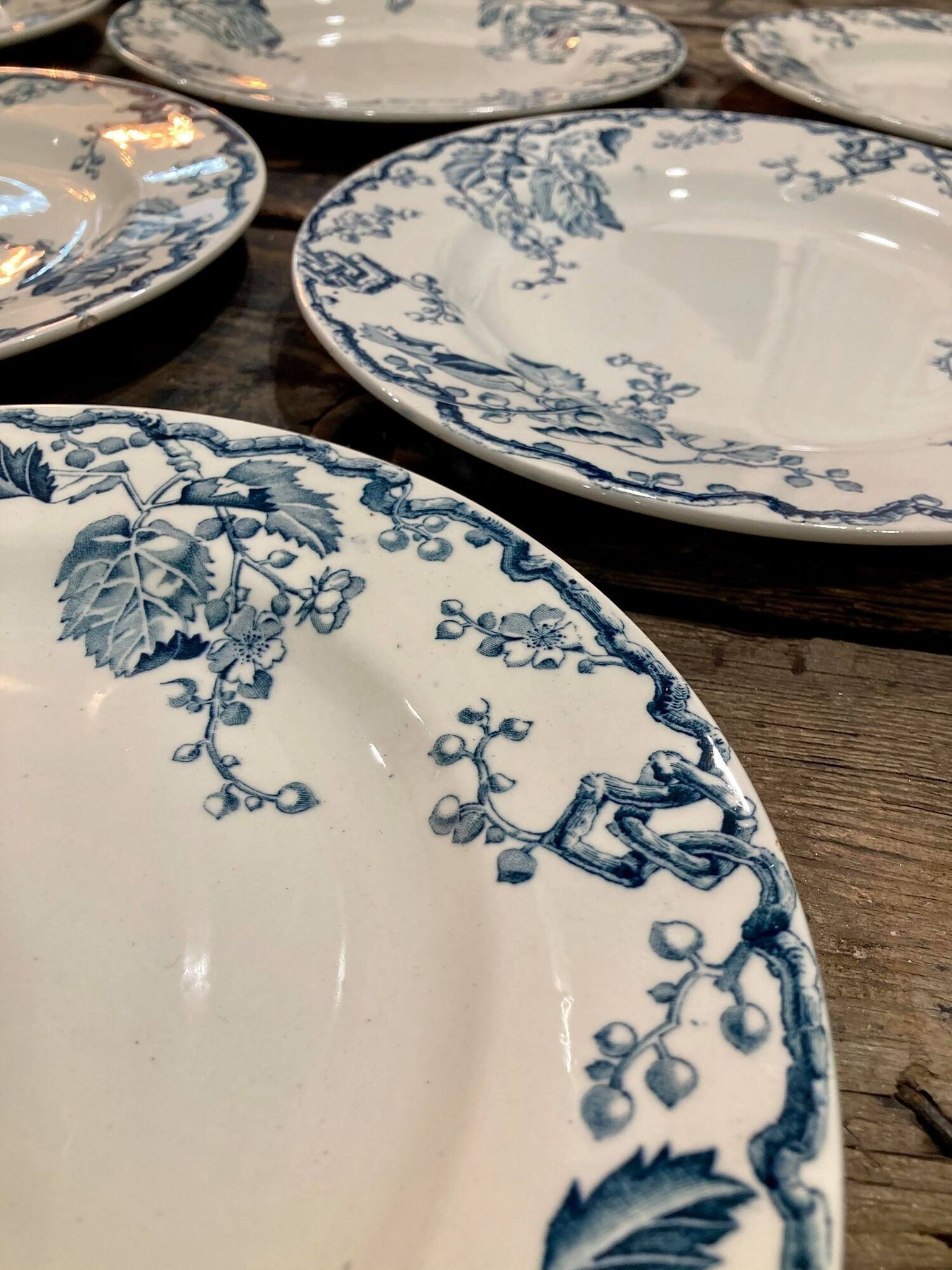 Lot of 8 plates KG Lunéville model Fontainebleau