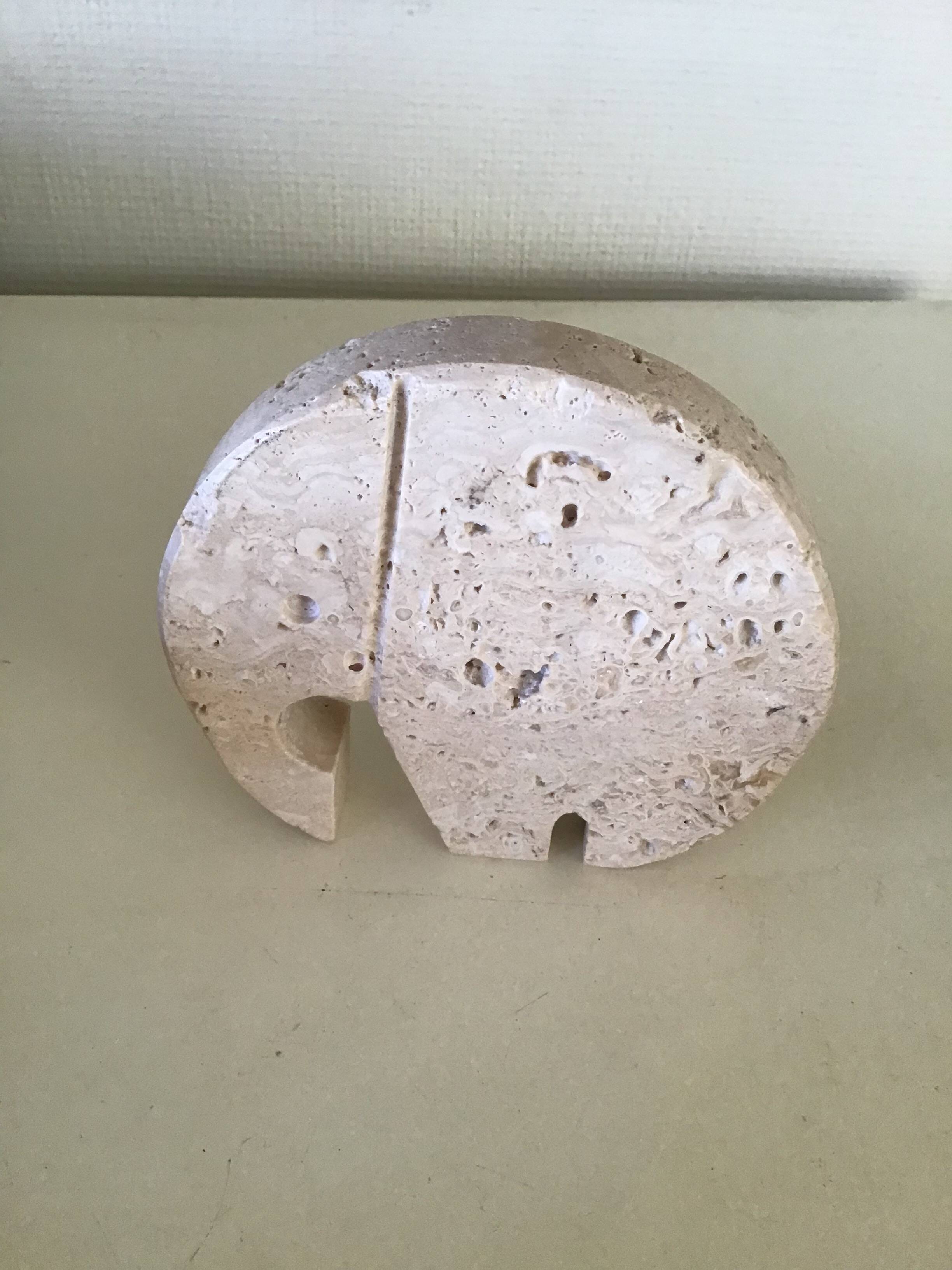 Animal (elephant) in travertine by FRATELLI Mannetti