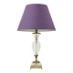 Lampe de table Empire en cristal taillé motif diamant et bronze doré