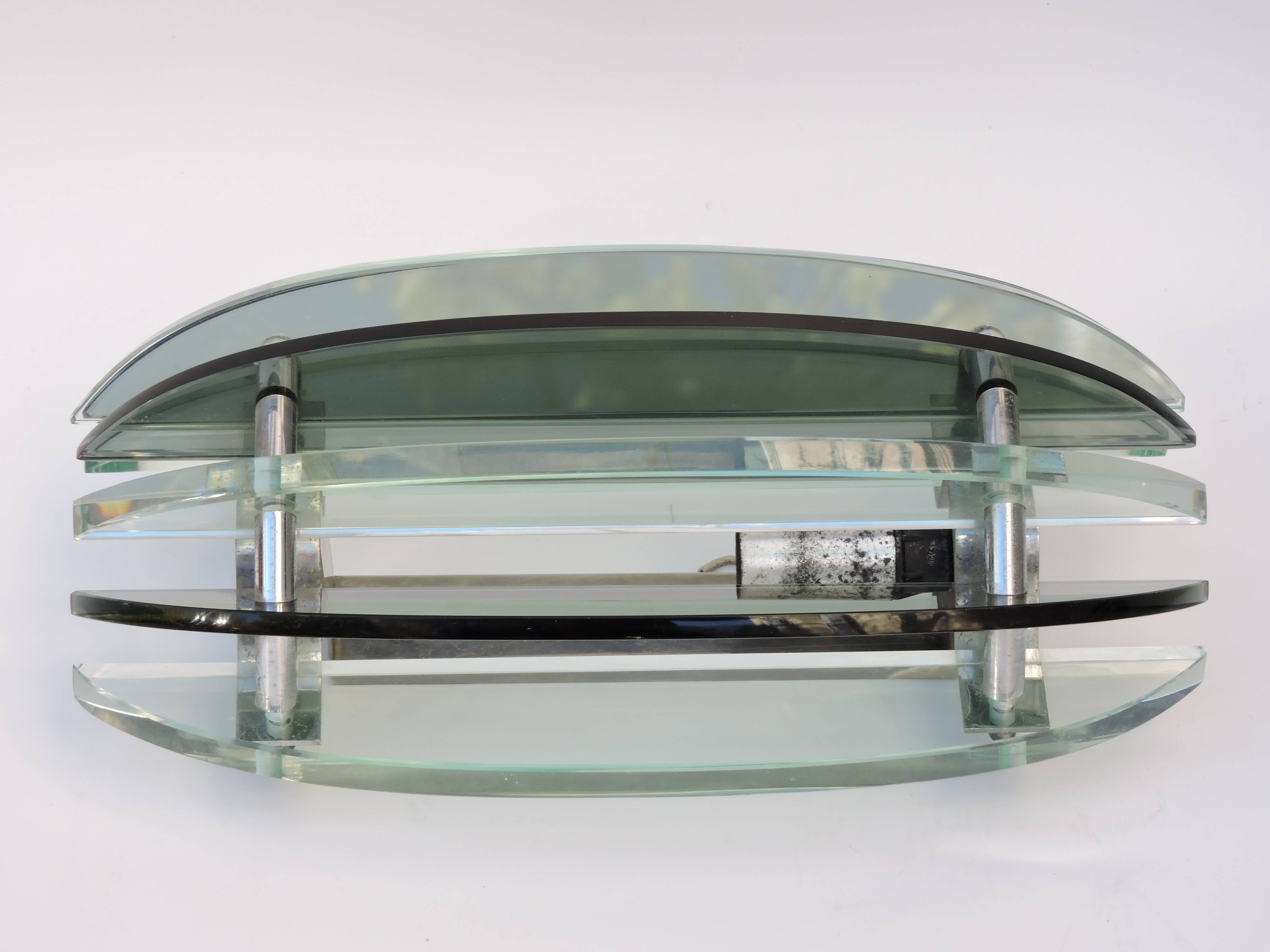 Vintage glass wall lamp from Veca Italy