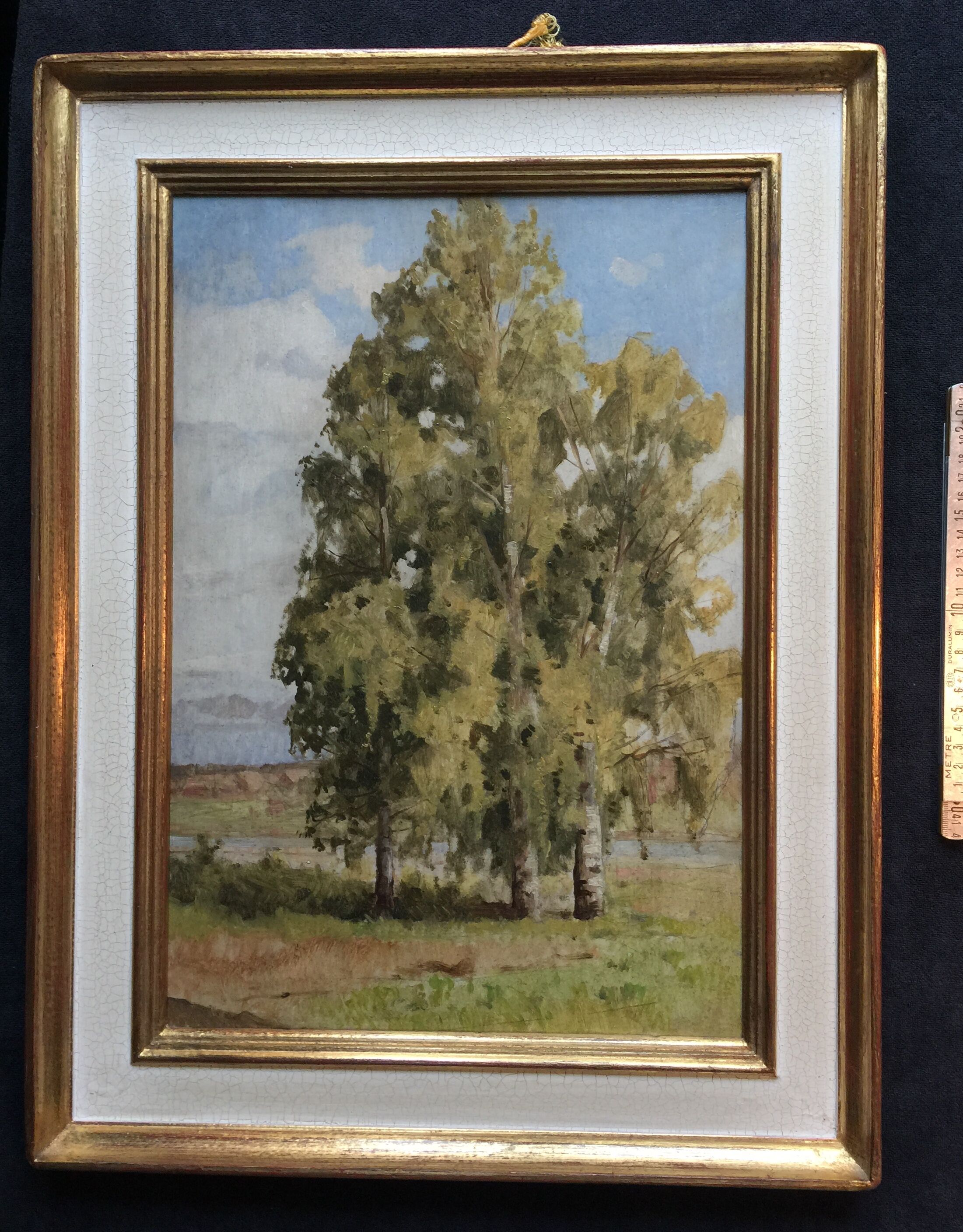 "The Birches" Original oil on wooden panel