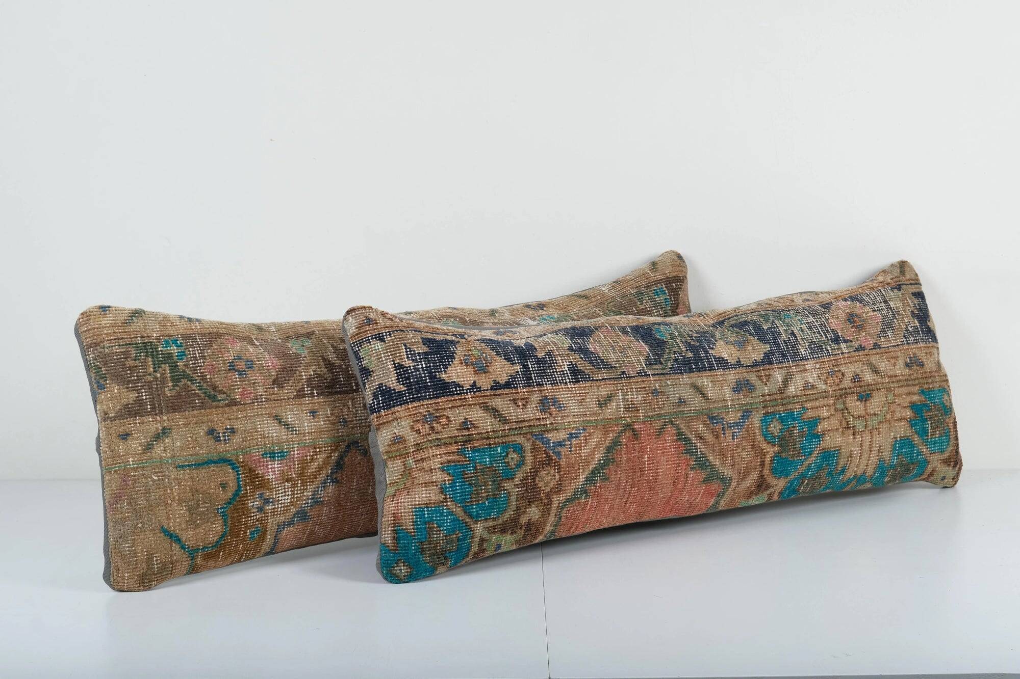 Set of 2 vintage Turkish cushion covers 30x76 cm
