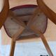Set of 4 chairs in red skaï kitchen wood chair