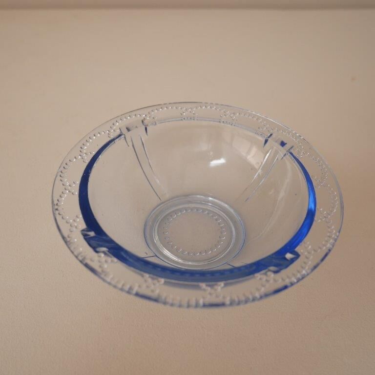 Set of 6 blue glass ramekins