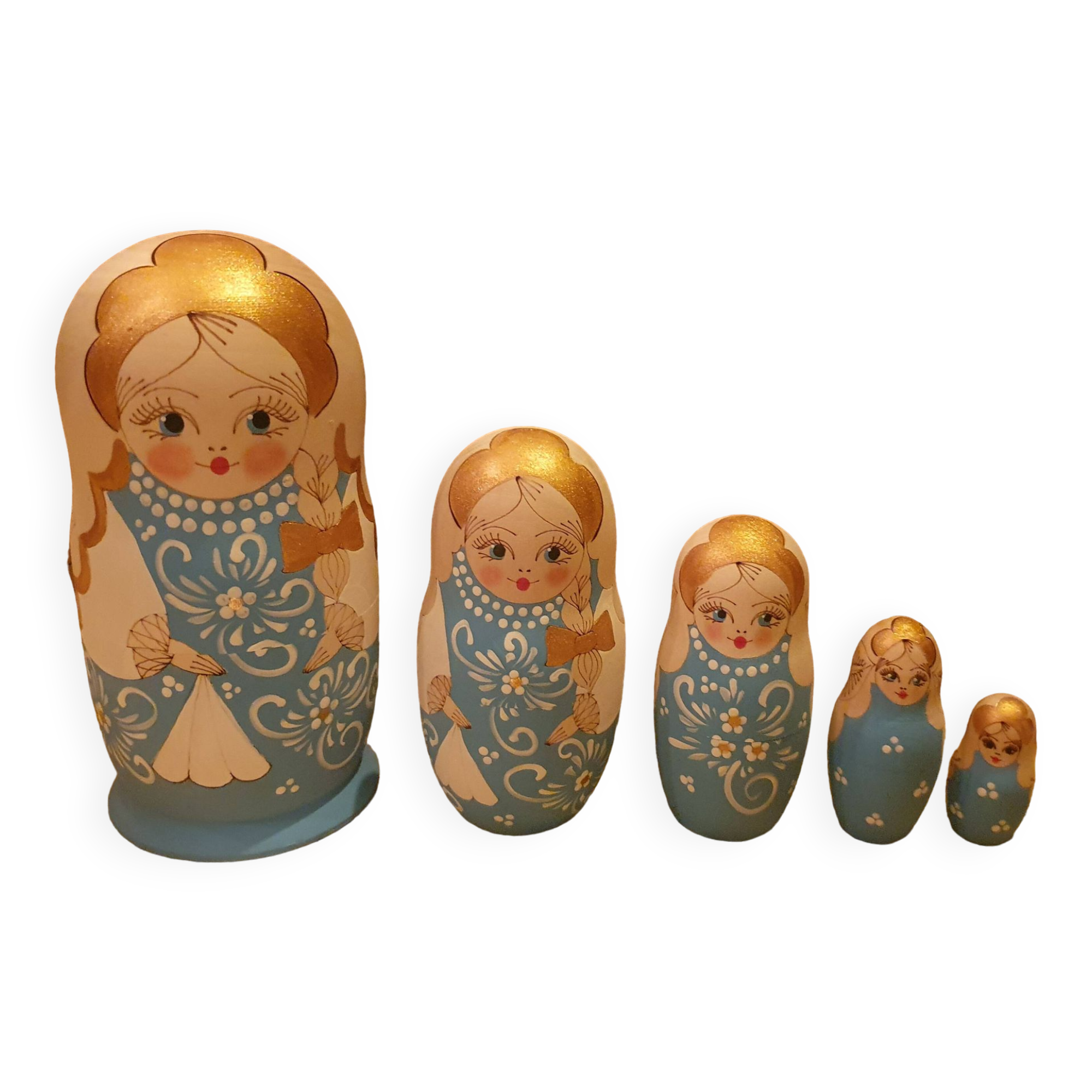 Matryoshka pyrography dolls