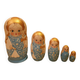 Matryoshka pyrography dolls