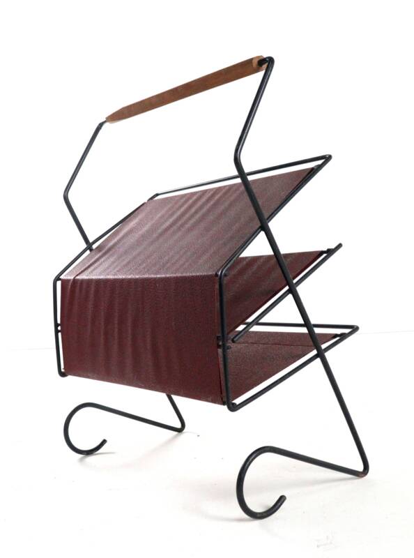 Magazine rack leather + metal