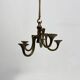 Brutalist bronze hanging chandelier by Michael Harjes, 1970s