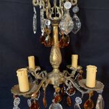 4 bronze lights and tassels chandelier
