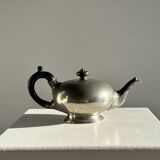 Small teapot, pewter coffee pot flattened oval shape