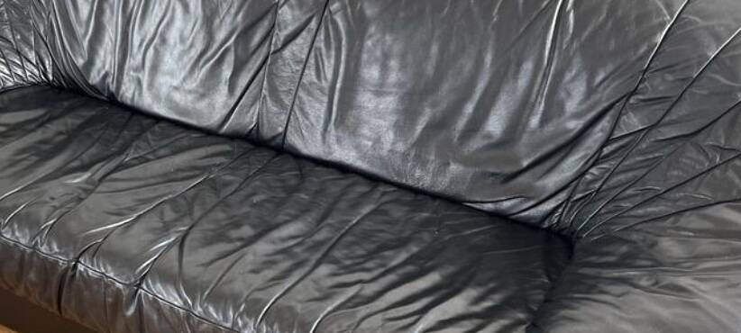 Canapé en cuir noir, canapé orginal