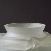 Vintage French Art Deco Frosted Satin Glass Rose Petal Flower Lamp Shade