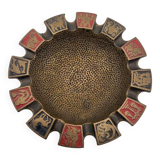 Zodiac cup ashtray in solid brass