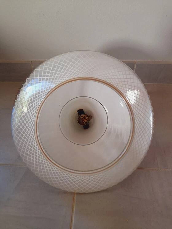 UFO screen-printed glass pendant light, 1970.