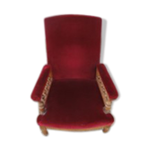 Fauteuil d'église velours rouge