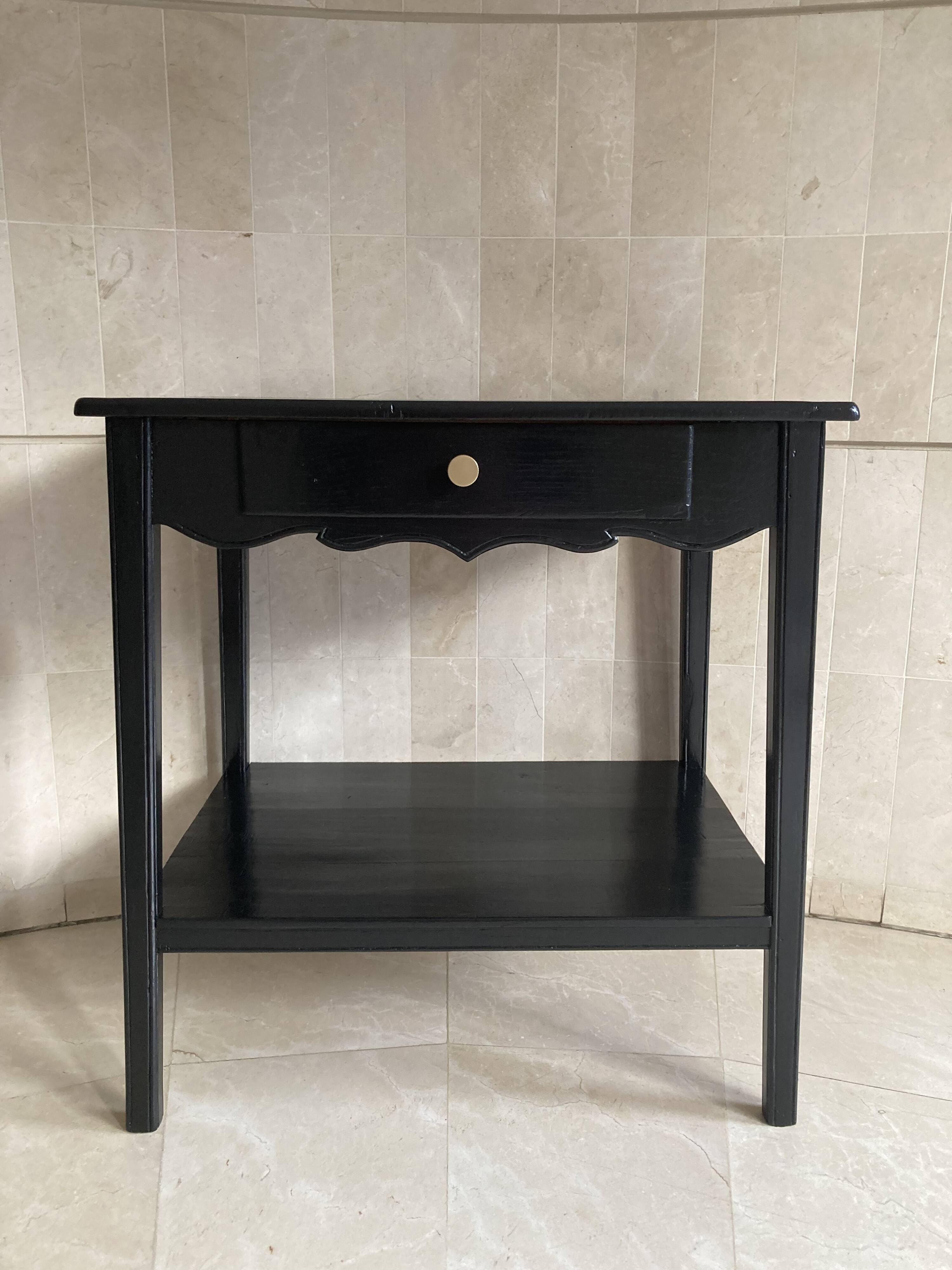 Black lacquered serving table