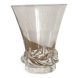 Daum France crystal vase, Sorcy model, signed