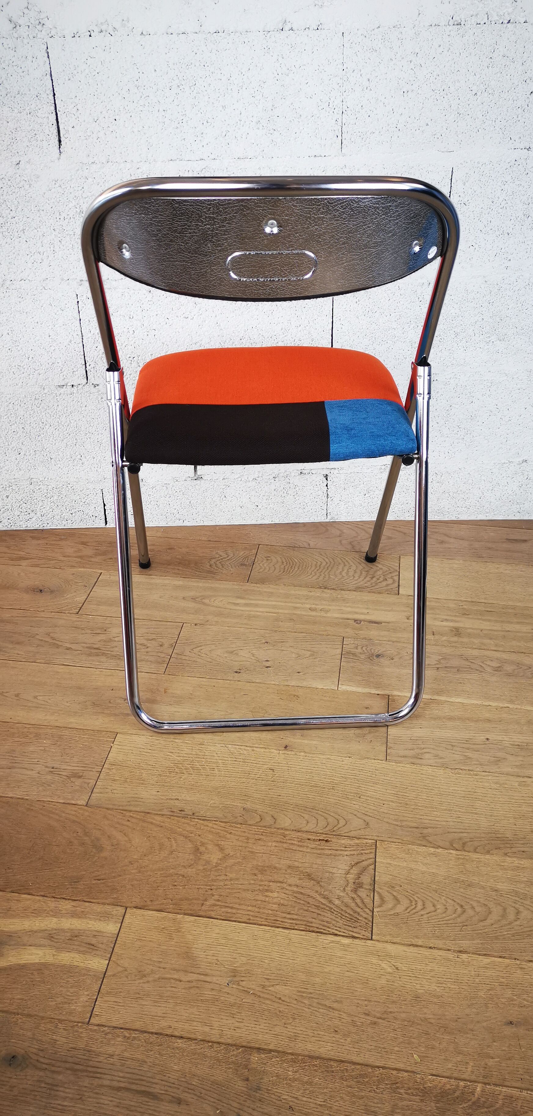 Upcycled 70s chrome folding chair
