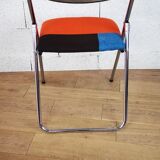 Chaise pliante années 70 chrome upcyclée