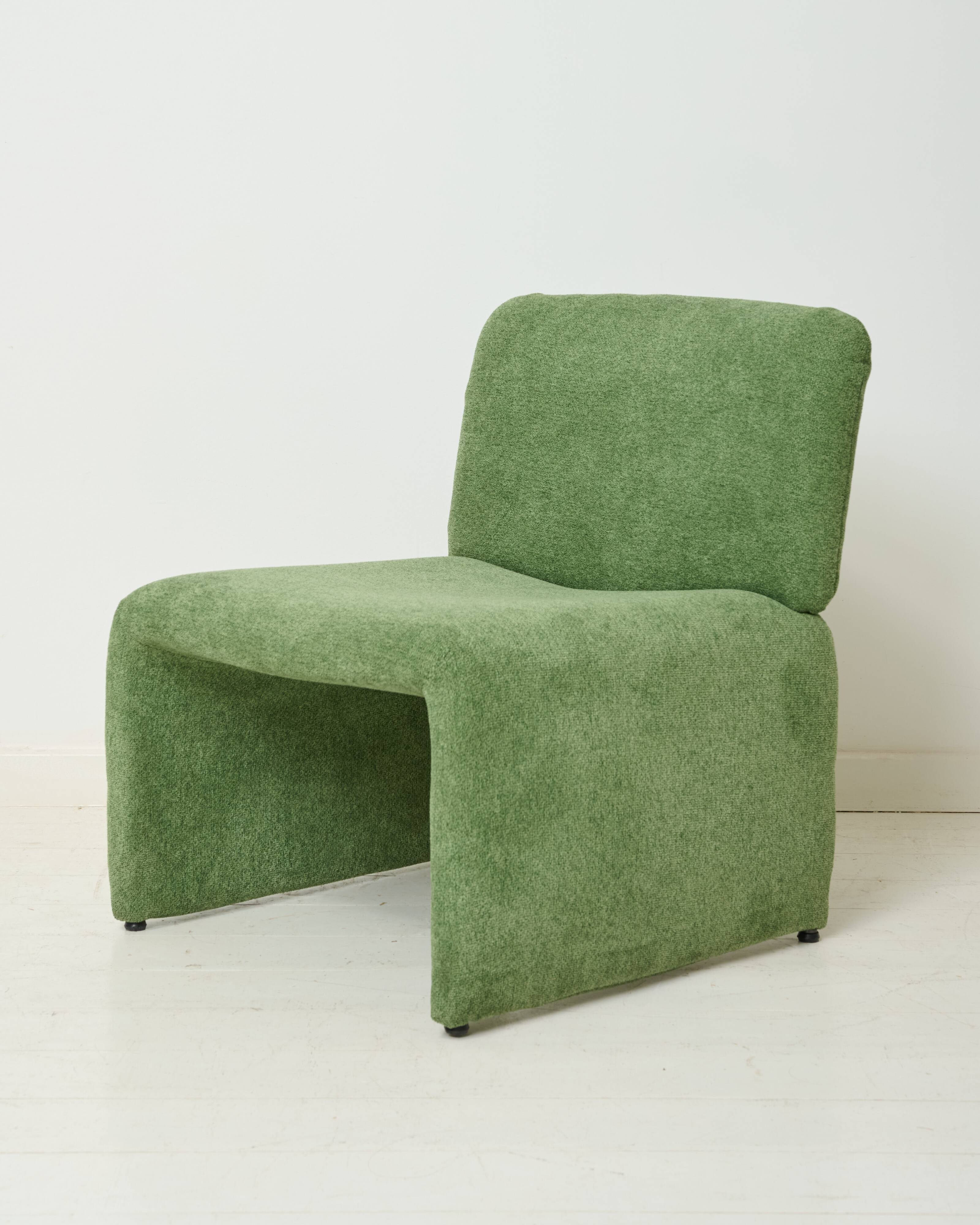 Green velvet armchair, 1970