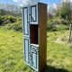 Antique Blue Wooden Column Cabinet