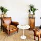 Fauteuil Club en cuir marron