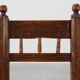 19th Century Spanish Hand-Carved oak Side Chair with Velour Seat