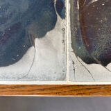 Vintage mahogany & ceramic enamel side table jens thirslund, kähler ceramic (hak), denmark