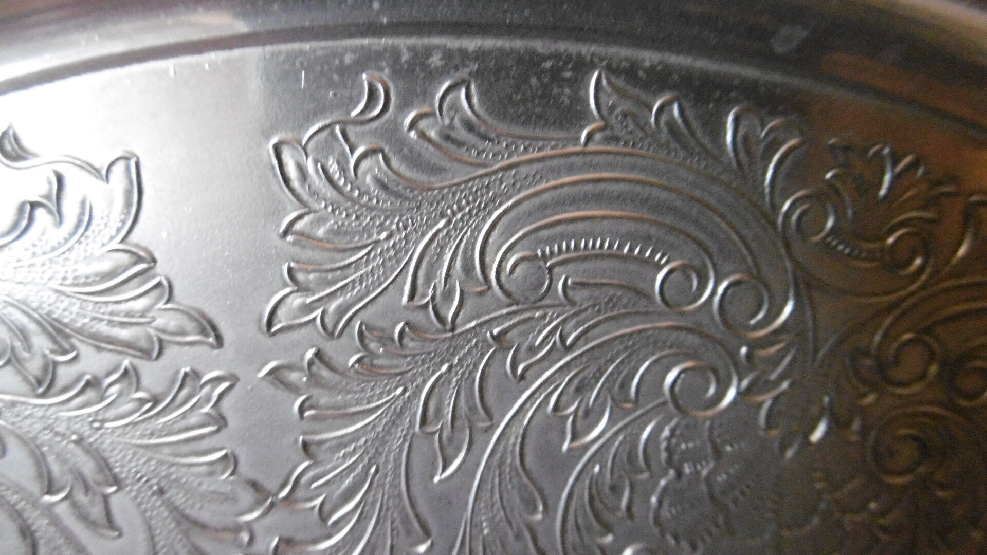 English trophy silver metal tray