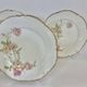 6 flat plates Baltimore Rose by Haviland Limoges