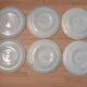 Set of 6 Vintage French Blue Grey & Orange  Hand Painted Pordic 6 Serving Oyster Plates 4973