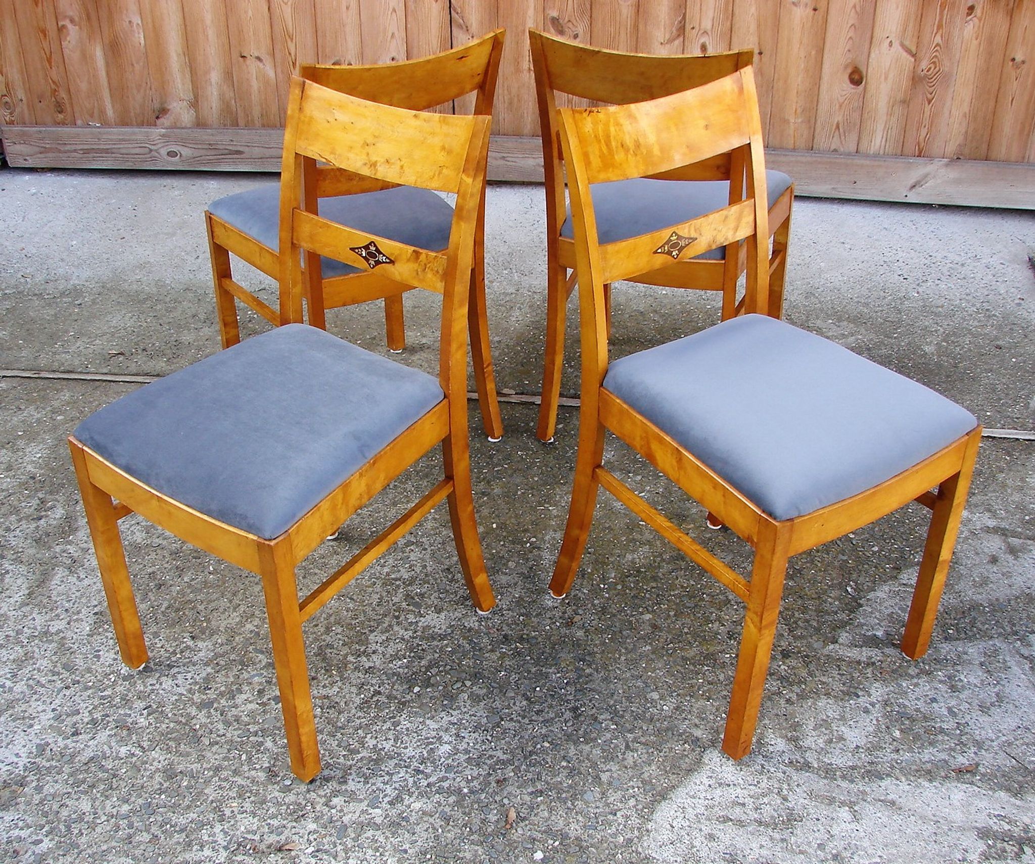 Set of 4 art deco chairs, 1940s
