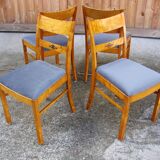 Set of 4 art deco chairs, 1940s