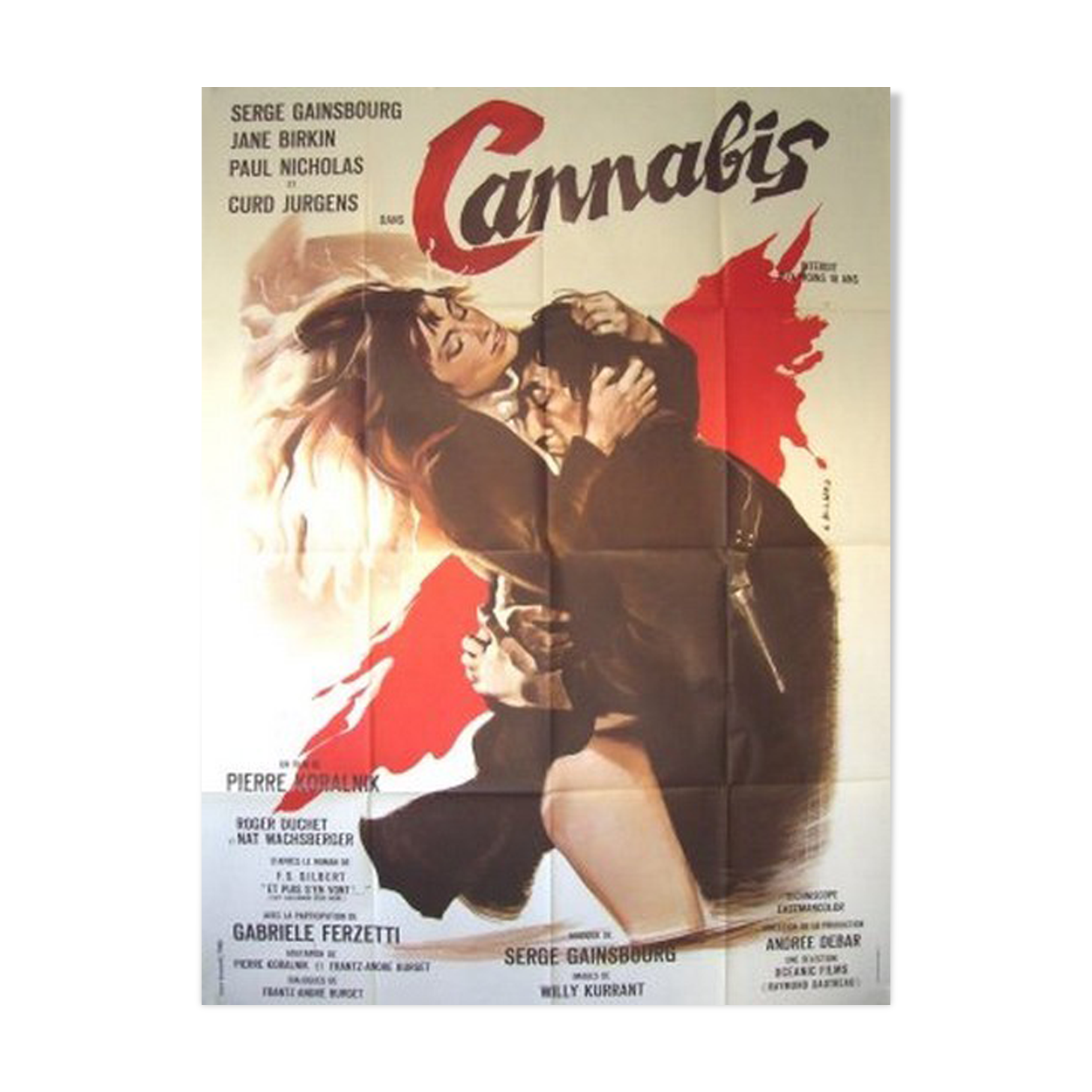 Original cinema poster 1970 cannabis serge gainsbourg jane birkin 120x160 cm