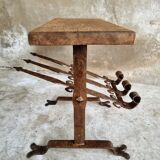Antique shoe rack side table bench