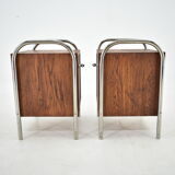 1940s Pair of Bauhaus Bedside Tables, Czechoslovakia
