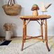 Vintage rattan stool or side table – 1960s Riviera style