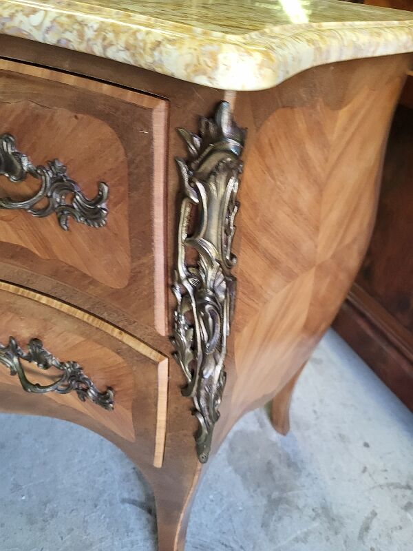 2 rosewood drawer chest of drawers with marble top