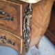 Commode 2 tiroirs en bois de rose avec plateau marbre