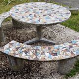 Stone and mosaic garden furniture