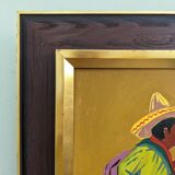 Mid-Century Modern "Mexican Dancers" Swedish Figurative Oil Painting, Framed