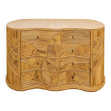 Rattan “leaf” chest of drawers