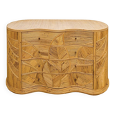 Commode « feuilles » en rotin