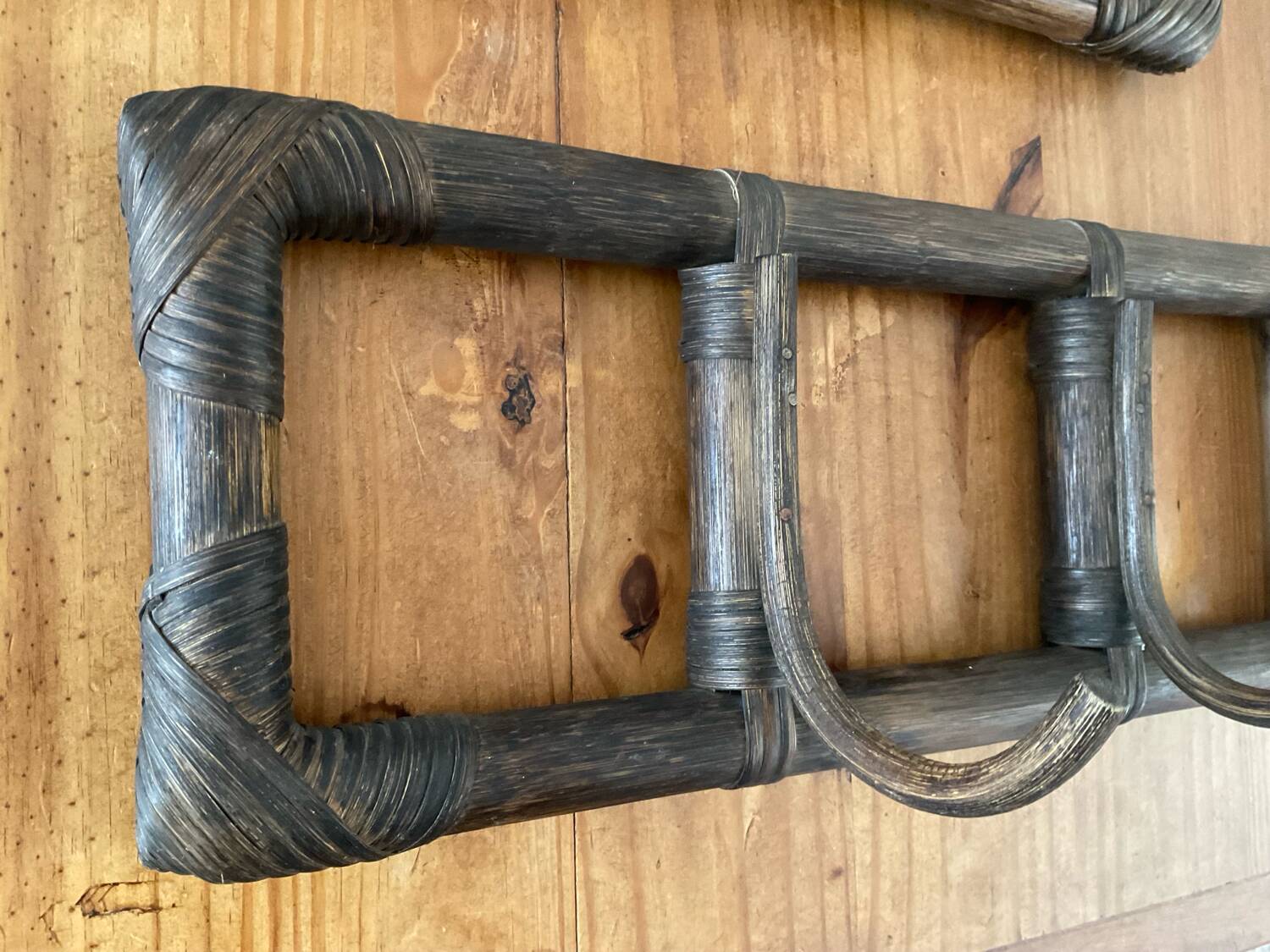 Pair of rattan coat racks from the 60s and 70s