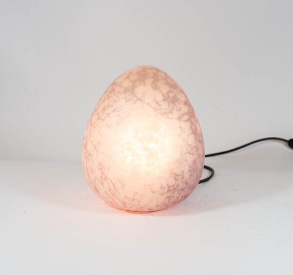 Lampe à oeufs en verre violet clair millésime 80's