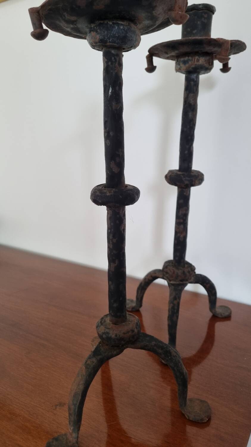 Pair of brutalist candlesticks